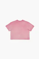 Girls Cropped Cotton T-Shirt (Kids) in Pink, 13/14