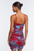 Women's Marble Print Bustier Mini Dress in Red Large