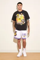 Men Unisex Los Angeles Lakers Basketball Shorts in White, XL