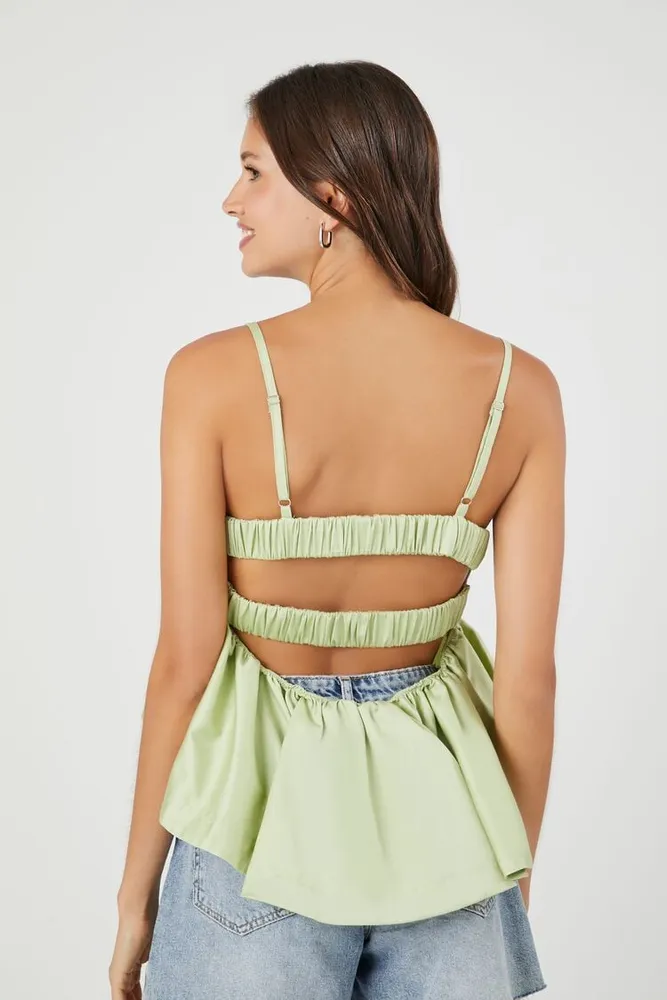 Women's Strappy Flounce Cami Pistachio