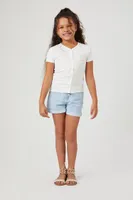 Girls Snap-Button Top (Kids) White,