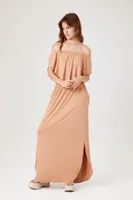 Women's Flounce Off-the-Shoulder Maxi Dress Toast