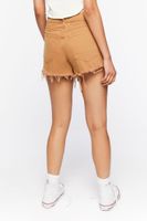 Women's Frayed Distressed Denim Shorts in Brown, 23