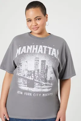 Women's Manhattan Graphic T-Shirt in Charcoal, 2X