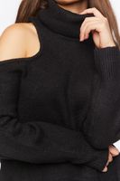 Women's Open-Shoulder Turtleneck Sweater in Black Small