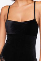 Women's Velvet Lingerie Bodysuit in Black Medium