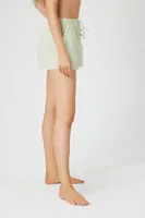 Women's Striped Pajama Shorts in Pistachio Medium