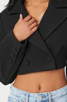 Women's Double-Breasted Cutout Cropped Blazer