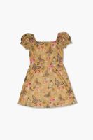 Girls Butterfly Print Dress (Kids) in Yellow, 11/12