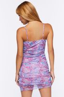 Women's Marble Print Bodycon Dress in Purple Small