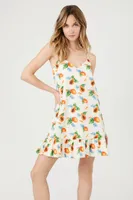 Women's Papaya Print Shift Mini Dress