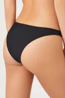 Women's Low-Rise Cheeky Bikini Bottoms in Black, XL