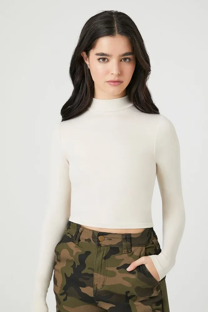 Women's Seamless Mock Neck Crop Top