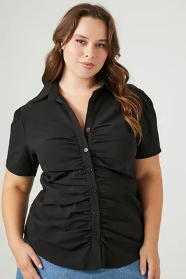 Profile Black, Red Atlanta Braves Plus Size Pop Fashion Button-up Jersey