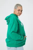 Women's New York Graphic Hoodie in Bright Green, 1X