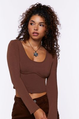 Women's Underbust Long-Sleeve Crop Top