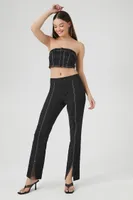 Women's Super Cropped Button-Front Tube Top