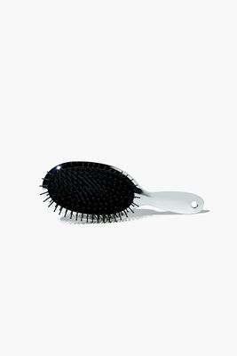 Metallic Oval Paddle Brush in Silver