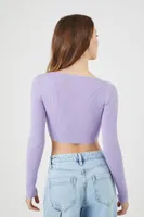 Women's Ribbed Knit Cropped Sweater Medium