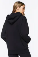 Women's Fleece Drop-Sleeve Hoodie in Black Small