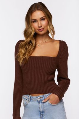 Women's Ribbed Tie-Back Fitted Sweater