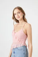 Women's Sheer Mesh Ruffled Cami