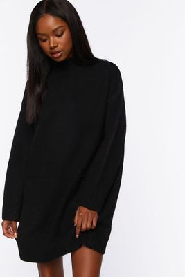 Women's Marled Sweater Dress in Black Large