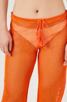 Women's Sheer Mesh Flare Pants in Sunset Small