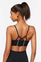 Women's Cotton-Blend Longline Sports Bra in Black, XS