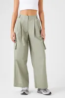 Women's Wide-Leg Cargo Pants in Olive Large