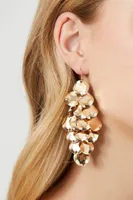 Women's Tiered Disc Drop Earrings in Gold