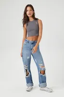 Women's Seamless Cutout Crop Top Small