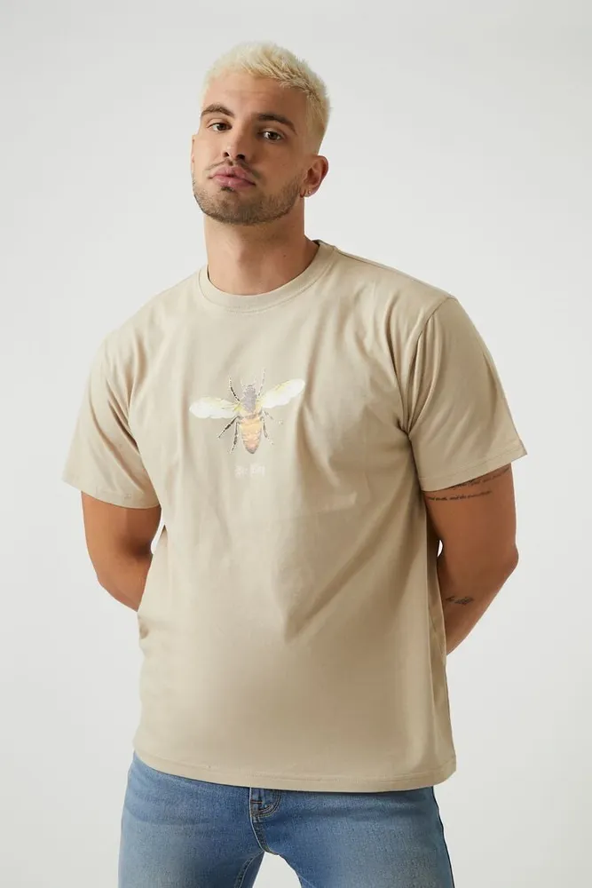 Men Bee King Graphic Tee Taupe,