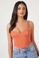 Women's Bustier Sweetheart Crop Top in Rust Medium