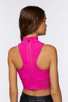 Women's Sleeveless Turtleneck Sweater-Knit Top Fuchsia