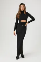 Women's Cutout Turtleneck Sweater Black,