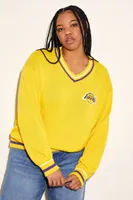 Women's Los Angeles Lakers Sweater in Yellow/Purple, 2X