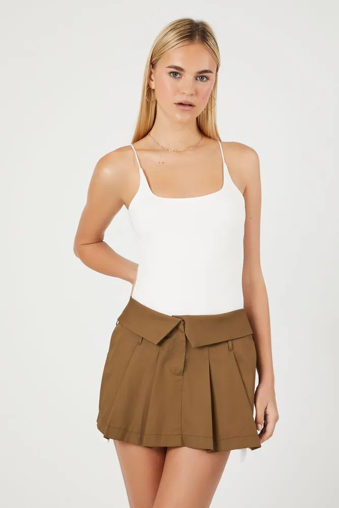 Women's Foldover Pleated Skirt in Cypress Medium