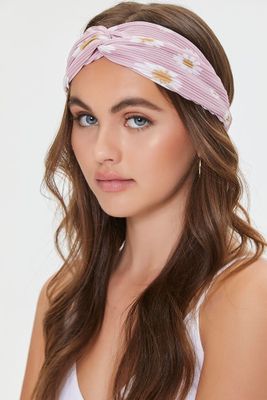 Daisy Floral Twisted Headwrap in Pink