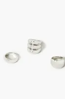 Women's Thick Ring Set in Silver, 7