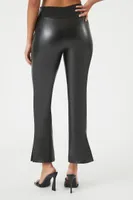 Women's Faux Leather Flare Leggings Black