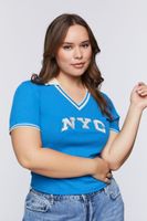 Women's NYC Polo Shirt in Blue, 2X