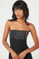 Women's Rhinestone Fringe Tube Top