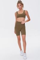 Women's Active Seamless Biker Shorts in Olive Small