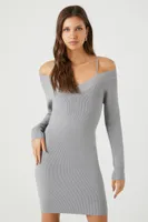 Women's Open-Shoulder Sweater Mini Dress Harbor