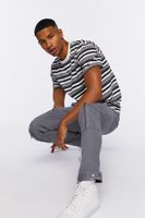 Men Zippered Skinny Pants Grey,