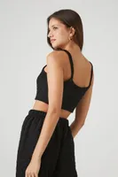 Women's Quilted Cropped Cami Black