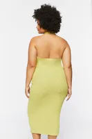 Women's Halter Midi Dress in Herbal Green, 0X