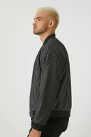 Men Pinstriped Bomber Jacket