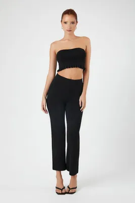 Women's Sweater-Knit Tube Top & Pants Set